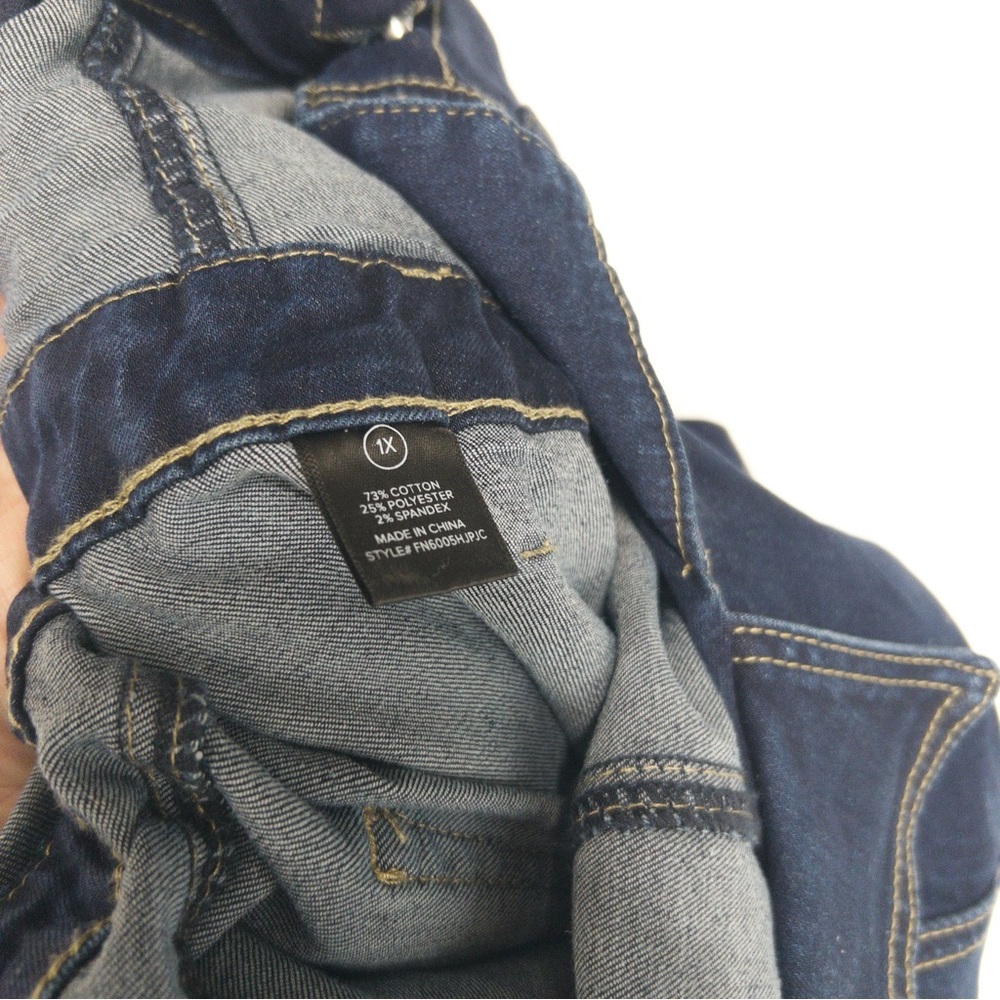Day Dreaming Long Sleeve Denim Jumpsuit Flared Leg Stretchy Womens 1X XL NWT - Picture 16 of 16